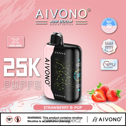 Aivono AIM BOOM 25 000 jahodový b-pop N6BL48352 - Vape Aivono CZ
