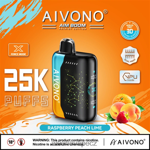 Aivono AIM BOOM 25 000 malina broskvová limetka N6BL48350 - Aivono Vape CZ