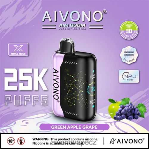 Aivono AIM BOOM 25 000 zelené jablko hroznové N6BL48346 - Aivono Vape CZ