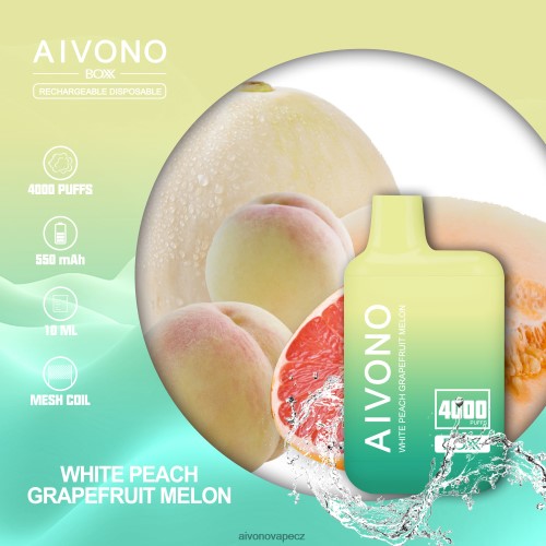 Aivono AIM BOXX 4000 bílá broskev grapefruitový meloun N6BL48224 - Vape Aivono CZ