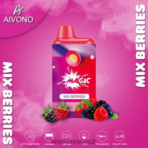 Aivono AIM MAGIC 5800 krabičková cigareta míchat bobule N6BL48100 - Vape Aivono CZ