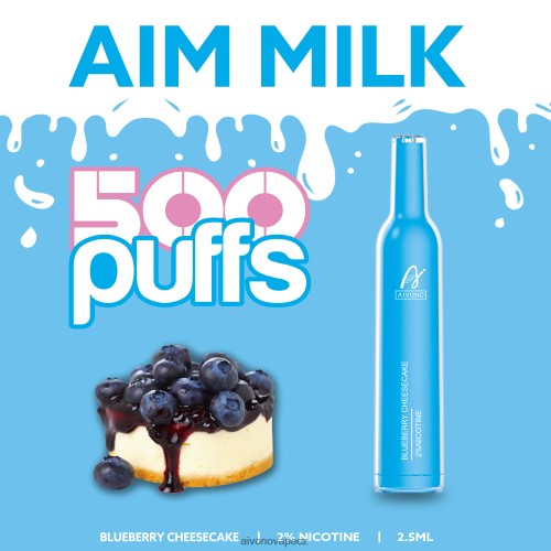 Aivono AIM MILK 500 borůvkový tvarohový koláč N6BL48274 - Aivono Vape CZ