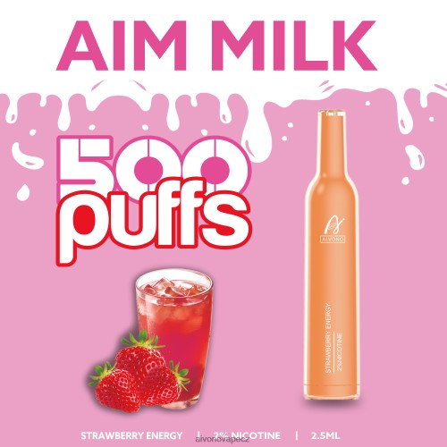 Aivono AIM MILK 500 jahodová energie N6BL48266 - Aivono Vape CZ