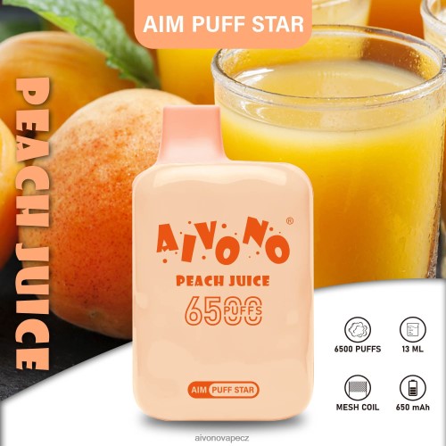 Aivono AIM PUFF STAR 6500 broskvová šťáva N6BL48289 - Aivono Puffs