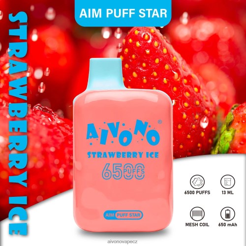Aivono AIM PUFF STAR 6500 jahodový led N6BL48288 - Vape Aivono CZ