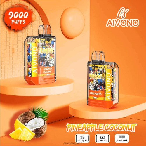 Aivono AIM XXL Průhledná nálepka na ústa 9000 ananasový kokos N6BL4852 - Vape Aivono CZ