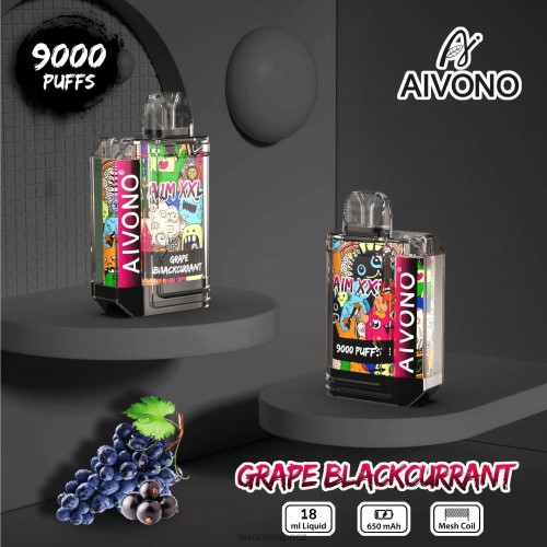 Aivono AIM XXL Průhledná nálepka na ústa 9000 hroznový černý rybíz N6BL4856 - Vape Aivono CZ