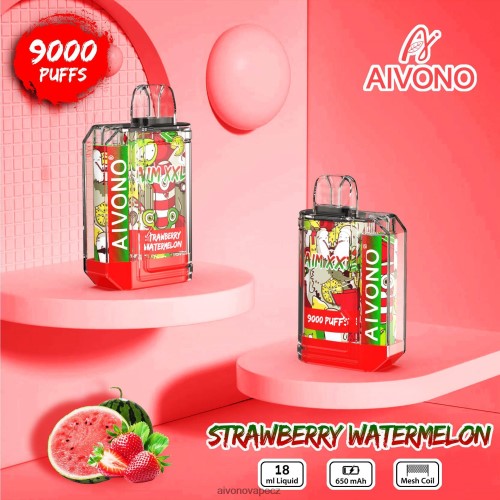 Aivono AIM XXL Průhledná nálepka na ústa 9000 jahodový meloun N6BL4853 - Aivono Puffs