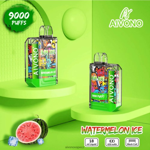 Aivono AIM XXL Průhledná nálepka na ústa 9000 melounový led N6BL4848 - Vape Aivono CZ