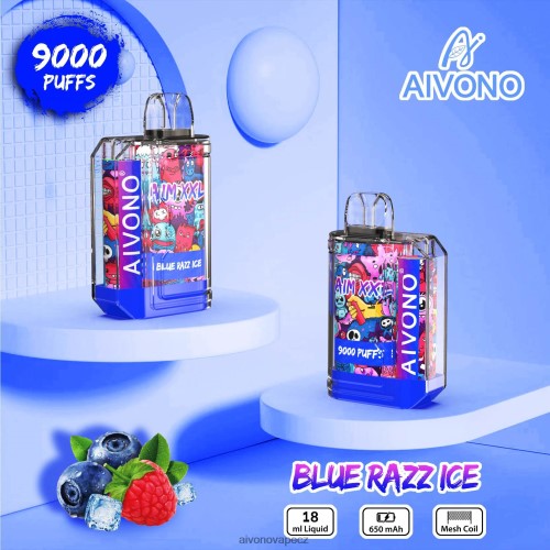 Aivono AIM XXL Průhledná nálepka na ústa 9000 modrý razz led N6BL4854 - Aivono Vape CZ