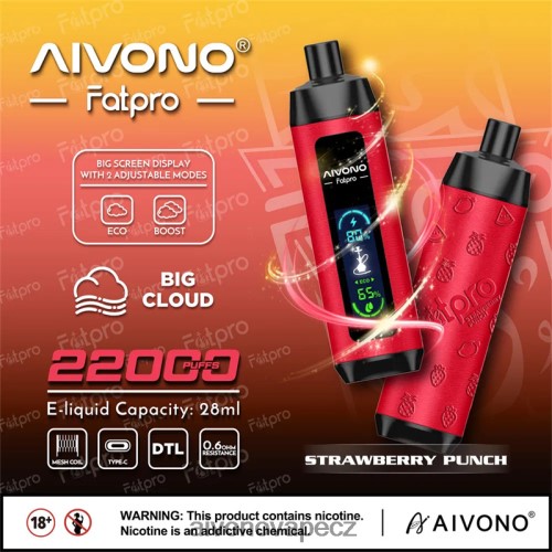 Aivono Fatpro 22 000 jahodový punč N6BL488 - Vape Aivono CZ